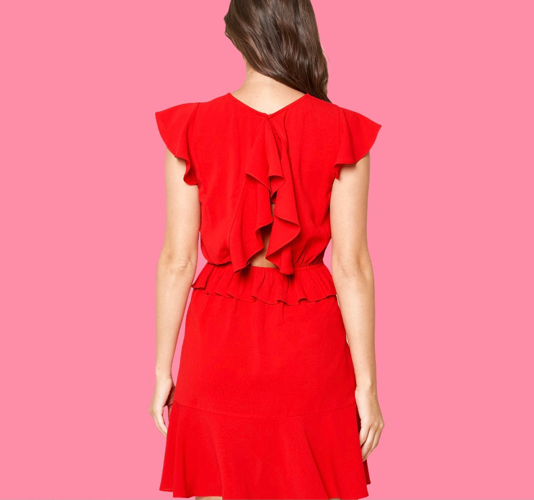 Little Red Ruffled Dress